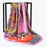 Silk Women Hair Neck Square Scarves Office Ladies Shawl - Namata Newyork
