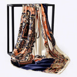 Silk Women Hair Neck Square Scarves Office Ladies Shawl - Namata Newyork