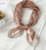 Luxury Silk Scarf Women Print Satin Neckerchief