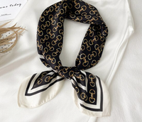 Luxury Silk Scarf Women Print Satin Neckerchief