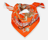 Luxury Twill Silk Scarf Woman Horse Print Square Scarves