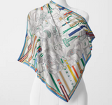 Luxury Belt Rope Print Silk Scarf Square Scarf Headband