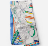 Luxury Belt Rope Print Silk Scarf Square Scarf Headband