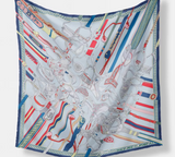 Luxury Belt Rope Print Silk Scarf Square Scarf Headband