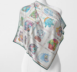 Luxury Silk Scarf Women Print Satin Neckerchief