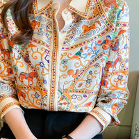 Elegant Horse Vintage Print Women Blouse