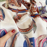 White Silk Scarf Hand Rolled Edges Designer Satin Scarves