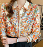 Elegant Horse Vintage Print Women Blouse