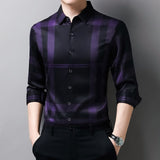 High Quality Men Shirts Slim Fit Silk Dress Shirt