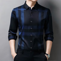 High Quality Men Shirts Slim Fit Silk Dress Shirt