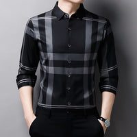 High Quality Men Shirts Slim Fit Silk Dress Shirt