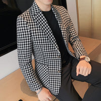 Plaid Casual Business Blazer Suit Jacket