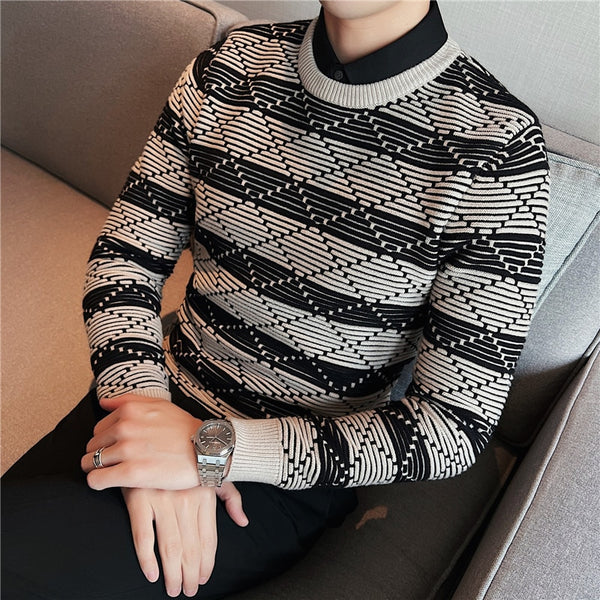 Winter Thick Striped Sweaters For Men