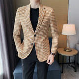 Plaid Casual Business Blazer Suit Jacket