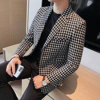 Plaid Casual Business Blazer Suit Jacket