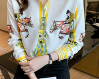 Horse Print Equestrian ladies Blouse