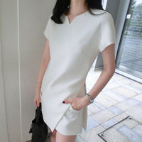 White Black Suit Split Shirt and Shorts Summer Casual Ladies