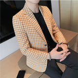 Plaid Casual Business Blazer Suit Jacket