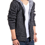 Men's Zipper  Fleece Hooded knitted Sweater - Namata Newyork