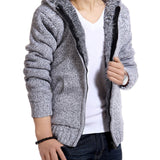 Men's Zipper  Fleece Hooded knitted Sweater - Namata Newyork