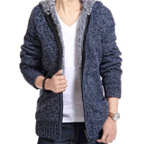 Men's Zipper  Fleece Hooded knitted Sweater - Namata Newyork