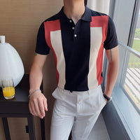 Men's Quality Polo Shirt  Contrast Colors Slim Fit Short Sleeve - Namata Newyork