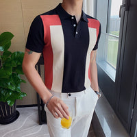 Men's Quality Polo Shirt  Contrast Colors Slim Fit Short Sleeve - Namata Newyork