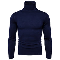 Men's Warm  sweater Slim Fit  Long Sleeve Solid Color Autumn Winter - Namata Newyork