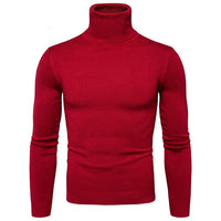 Men's Warm  sweater Slim Fit  Long Sleeve Solid Color Autumn Winter - Namata Newyork