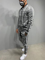 Plaid Printed Loose Suit Couple Clothes Fashion Tracksuit Grey Tracksuit - Namata Newyork