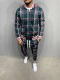 Plaid Printed Loose Suit Couple Clothes Fashion Tracksuit Grey Tracksuit - Namata Newyork