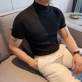 Short Sleeved Knitted Sweater Men Clothing Solid  Slim fit - Namata Newyork