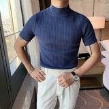 Short Sleeved Knitted Sweater Men Clothing Solid  Slim fit - Namata Newyork