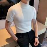 Short Sleeved Knitted Sweater Men Clothing Solid  Slim fit - Namata Newyork