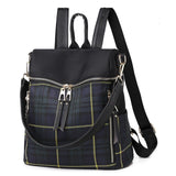 Waterproof Oxford Cloth Backpack Travel Wild Plaid Backpack Dual-use Bag - Namata Newyork