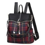 Waterproof Oxford Cloth Backpack Travel Wild Plaid Backpack Dual-use Bag - Namata Newyork