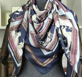 Twill Silk Scarf Women Print Shawl Femme Square Scarves