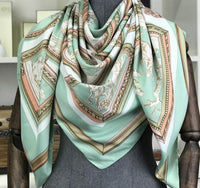 Twill Silk Scarf Women Print Shawl Femme Square Scarves