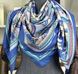 Twill Silk Scarf Women Print Shawl Femme Square Scarves