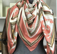 Twill Silk Scarf Women Print Shawl Femme Square Scarves