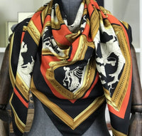 Twill Silk Scarf Women Print Shawl Femme Square Scarves