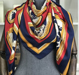 Twill Silk Scarf Women Print Shawl Femme Square Scarves