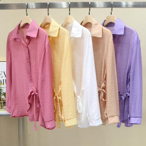 Women Long Sleeve Chiffon Shirts