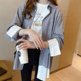 Women Striped Blouse Office Lady Shirt