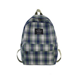 Students Backpack Plaid Pattern School Bag Canvas Soft back - Namata Newyork