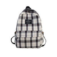 Students Backpack Plaid Pattern School Bag Canvas Soft back - Namata Newyork