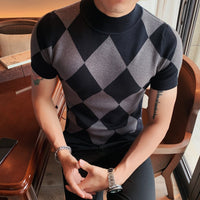 Men's British Style Short Sleeve Sweater - Namata Newyork