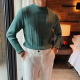 Top Quality Autumn Winter Solid Twist Sweater Men - Namata Newyork