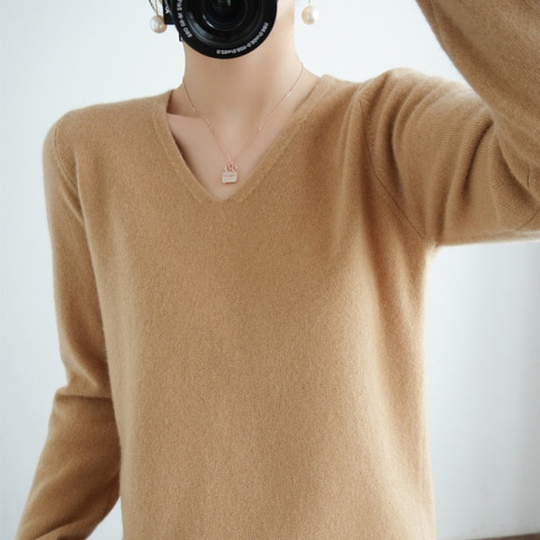 New Cashmere Sweater Casual V-neck Pullover Sweater