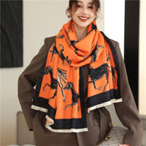 Warm WinterLuxury Horse Women Cashmere Scarfs